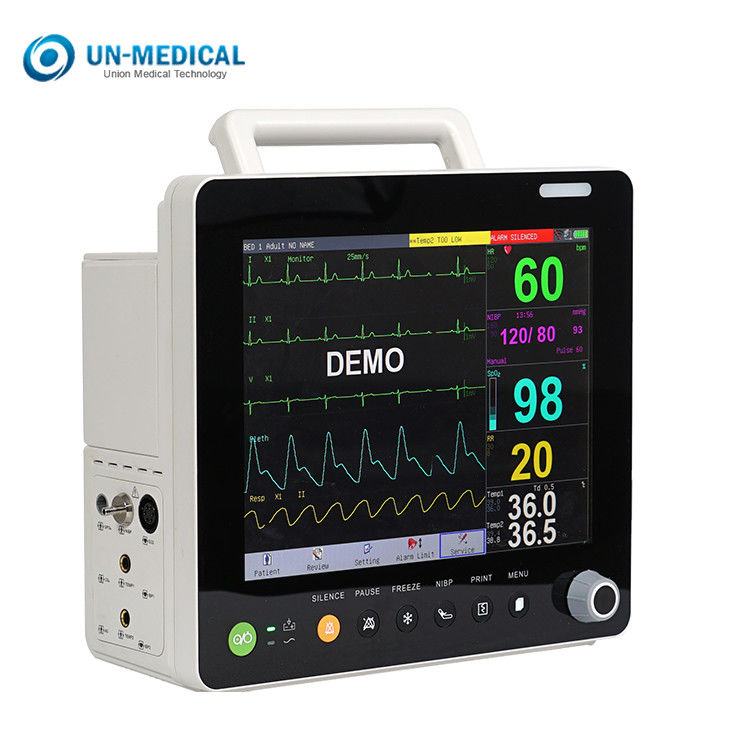Geduldige Monitor van de eerste hulpspo2 NIBP ECG de Multiparameter met Toebehorendoos